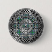 Clan MacDowall Wappen & Tartan Knot Button (Vorderseite)