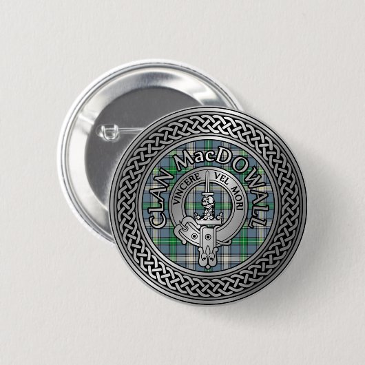 Clan MacDowall Wappen & Tartan Knot Button (Vorne & Hinten)