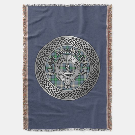 Clan MacDowall Wappen & Tartan Knot Decke (Vorderseite Vertikal)