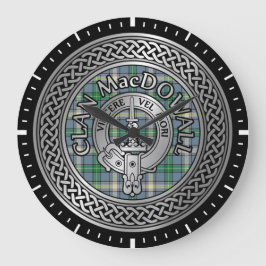 Clan MacDowall Wappen & Tartan Knot Große Wanduhr