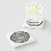 Clan MacDowall Wappen & Tartan Knot Steinuntersetzer (Seitenansicht)