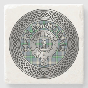 Clan MacDowall Wappen & Tartan Knot Steinuntersetzer