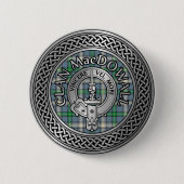 Clan MacDowall-Wappen & Tartan-Knoten Button (Vorderseite)