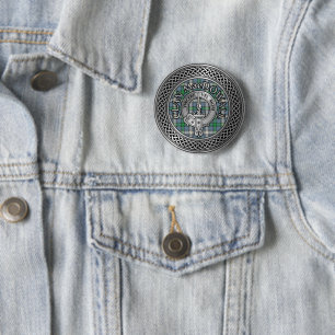 Clan MacDowall-Wappen & Tartan-Knoten Button