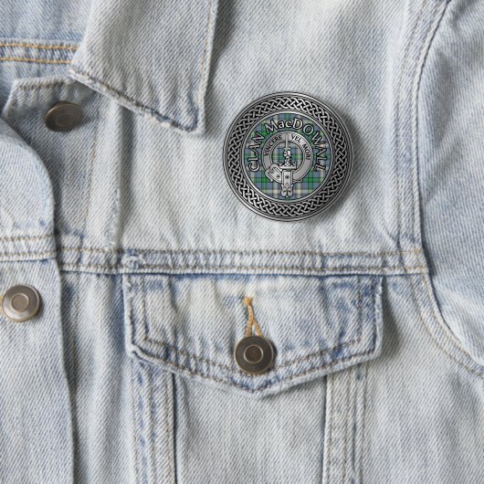 Clan MacDowall-Wappen & Tartan-Knoten Button (Beispiel)