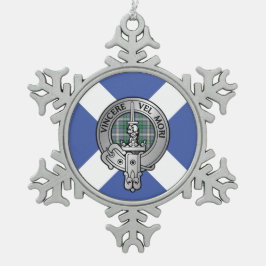 Clan MacDowall Wappen & Tartan Schneeflocken Zinn-Ornament