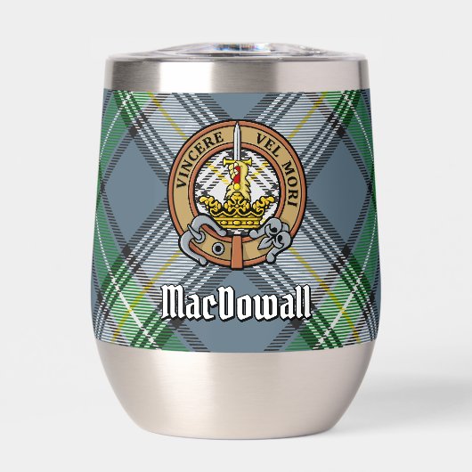 Clan MacDowall Wappen über Tartan (Vorderseite)