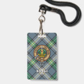 Clan MacDowall Wappen über Tartan Ausweis (Vorderseite mit Lanyard)
