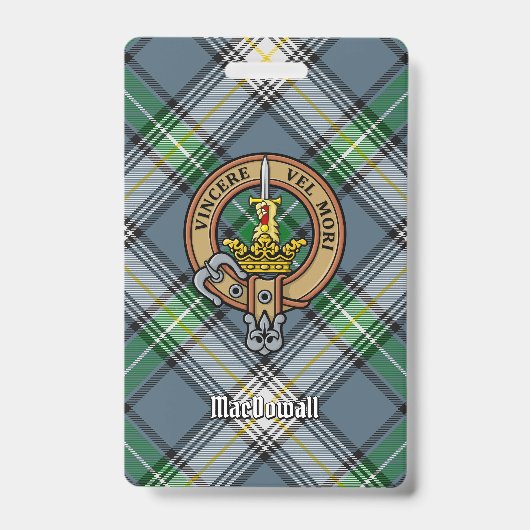 Clan MacDowall Wappen über Tartan Ausweis (Vorderseite)