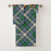 Clan MacDowall Wappen über Tartan Badhandtuch Set (Insitu)