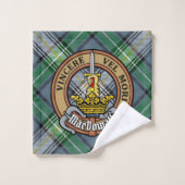 Clan MacDowall Wappen über Tartan Badhandtuch Set (Waschlappen)