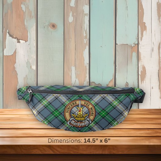 Clan MacDowall-Wappen über Tartan Bauchtasche