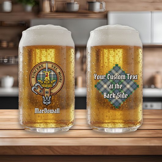 Clan MacDowall Wappen über Tartan Dosenglas