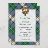 Clan MacDowall Wappen über Tartan Einladung (Vorne/Hinten)
