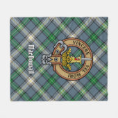 Clan MacDowall Wappen über Tartan Fleecedecke (Vorderseite (Horizontal))