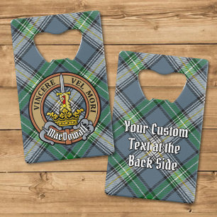 Clan MacDowall Wappen über Tartan Geldbeutel Flaschenöffner