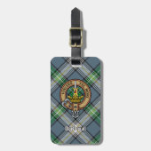 Clan MacDowall Wappen über Tartan Gepäckanhänger (Vorderseite vertikal)