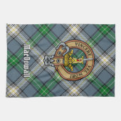Clan MacDowall Wappen über Tartan Geschirrtuch (Horizontal)