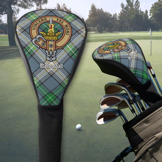 Clan MacDowall Wappen über Tartan Golf Headcover