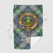Clan MacDowall Wappen über Tartan Golfhandtuch (Insitu)