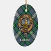 Clan MacDowall Wappen über Tartan Keramik Ornament (Rechts)