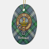 Clan MacDowall Wappen über Tartan Keramik Ornament (Links)
