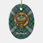 Clan MacDowall Wappen über Tartan Keramik Ornament (Vorne)