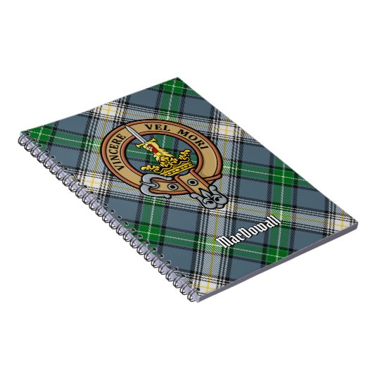 Clan MacDowall Wappen über Tartan Notizblock (Rechte Seite)