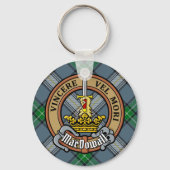 Clan MacDowall Wappen über Tartan Schlüsselanhänger (Vorderseite)