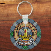 Clan MacDowall Wappen über Tartan Schlüsselanhänger (Vorderseite)