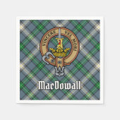 Clan MacDowall Wappen über Tartan Serviette (Vorderseite)
