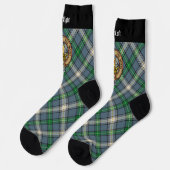 Clan MacDowall Wappen über Tartan Socken (Linkes Detail)