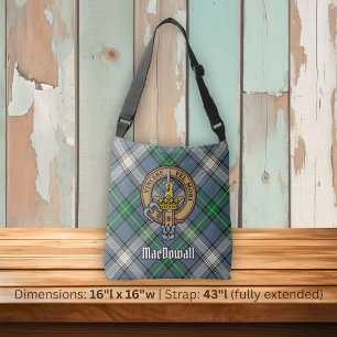Clan MacDowall-Wappen über Tartan Tragetaschen Mit Langen Trägern