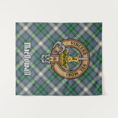 Clan MacDowall Wappen über Tartan Wandteppich (Vorderseite (Horizontal))