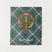 Clan MacDowall Wappen über Tartan Wandteppich (Vorderseite)