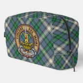 Clan MacDowall-Wappen über Tartan Waschbeutel (Rechte Ecke)