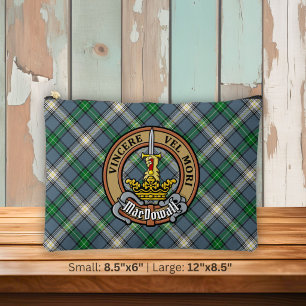 Clan MacDowall-Wappen über Tartan Zubehörtasche