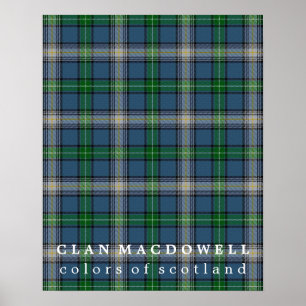 Clan MacDowell Colors of Scotland Tartan Poster