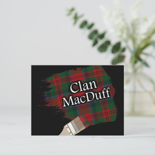 Clan MacDuff Scottish Tartan Paint Brush Postkarte (Stehend Vorderseite)