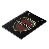 Clan MacDuff Tartan-Schild u. Schwerter Notizblock (Linke Seite)
