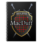 Clan MacDuff Tartan-Schild u. Schwerter Notizblock (Vorderseite)
