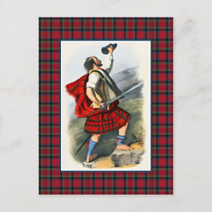 Clan MacDuff Vintage-Illustration Tartan-Rahmen Postkarte