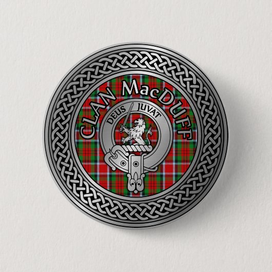 Clan MacDuff Wappen & Tartan Knot Button (Vorderseite)