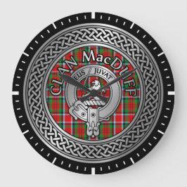 Clan MacDuff Wappen & Tartan Knot Große Wanduhr