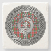 Clan MacDuff Wappen & Tartan Knot Steinuntersetzer (Vorderseite)