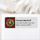 Clan MacDuff Wappen über Tartan (Insitu)