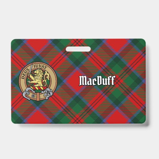 Clan MacDuff Wappen über Tartan Ausweis (Vorderseite)