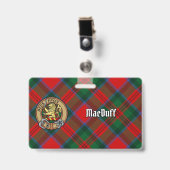 Clan MacDuff Wappen über Tartan Ausweis (Vorderseite mit Clip)