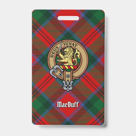 Clan MacDuff Wappen über Tartan Ausweis (Vorderseite)