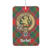 Clan MacDuff Wappen über Tartan Autolufterfrischer (Vorderseite)